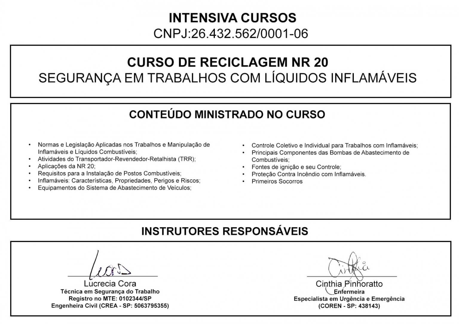 Curso De Reciclagem Nr Com Certificado Intensiva Cursos